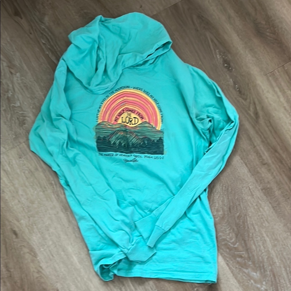 Teal Graphic Hoodie